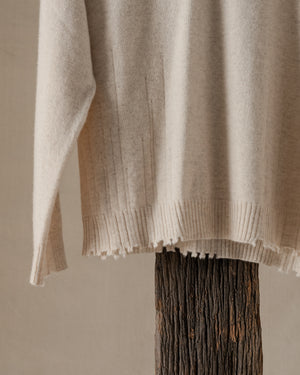 High Neck Top Light Cashmere Dirty White