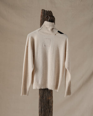 High Neck Top Light Cashmere Dirty White