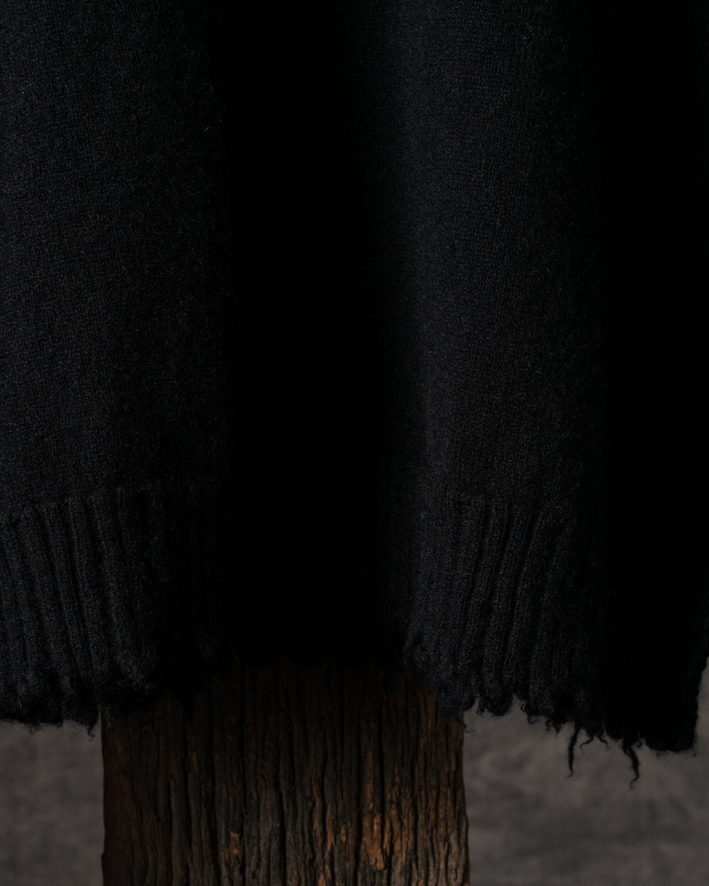 High Neck Top Plain Cashmere Black