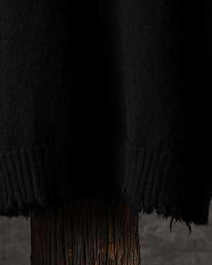 High Neck Top Plain Cashmere Black