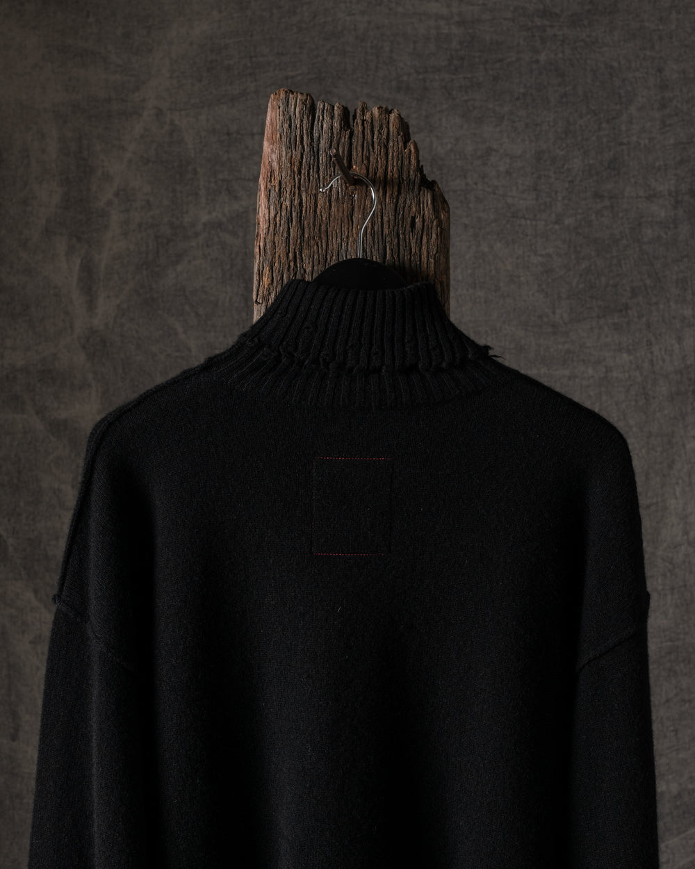 High Neck Top Plain Cashmere Black