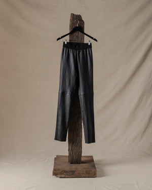 Leggings Stretch Leather Black