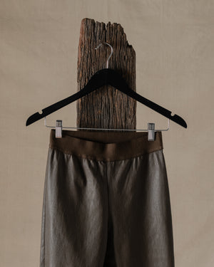 Leggings Stretch Leather Dark Olive