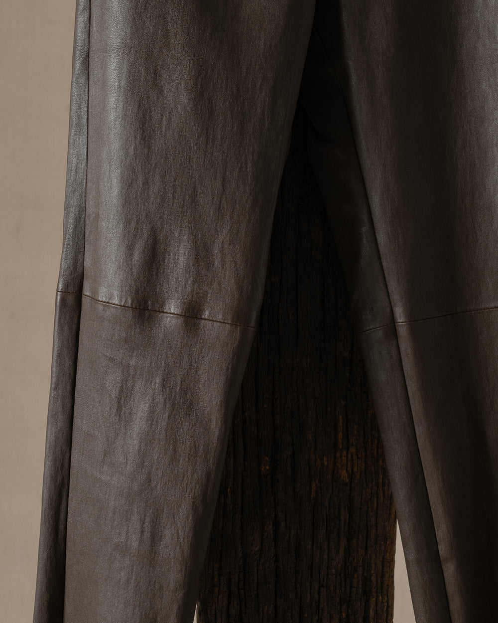Leggings Stretch Leather Dark Olive