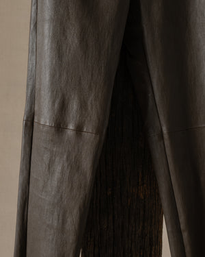 Leggings Stretch Leather Dark Olive