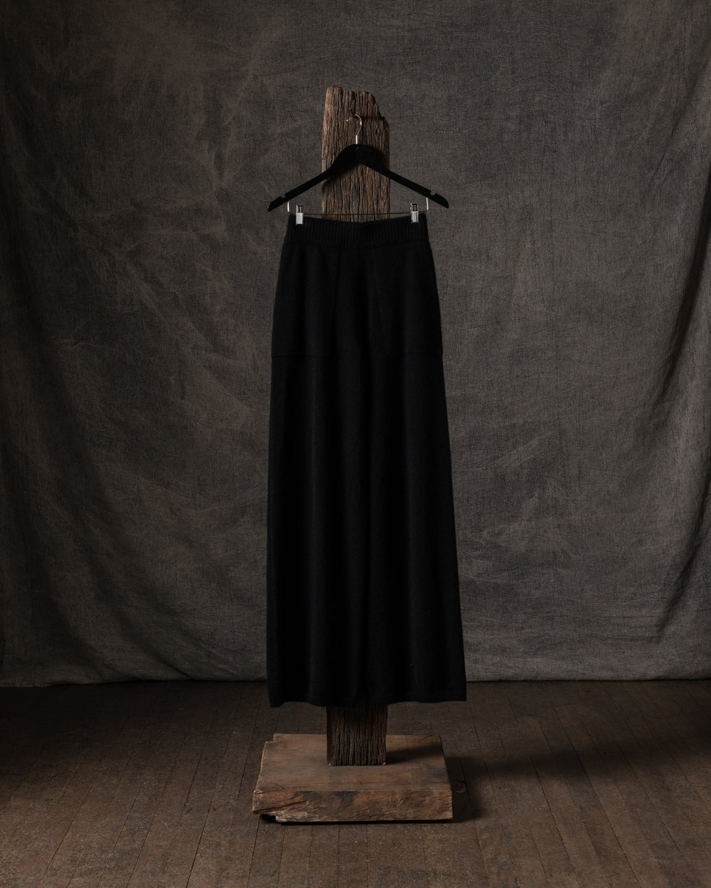 Long Pants Plain Cashmere Black