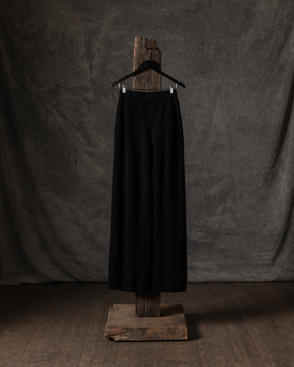 Long Pants Plain Cashmere Black