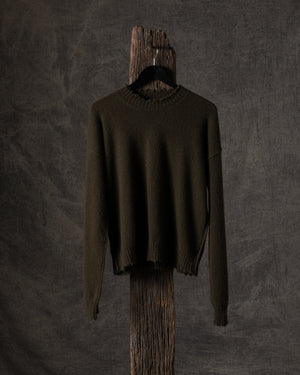 Long SLV Top Plain Cashmere Army Green