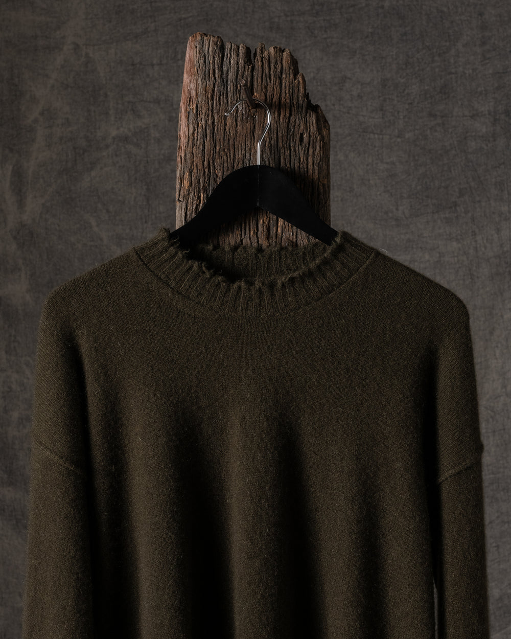 Long SLV Top Plain Cashmere Army Green