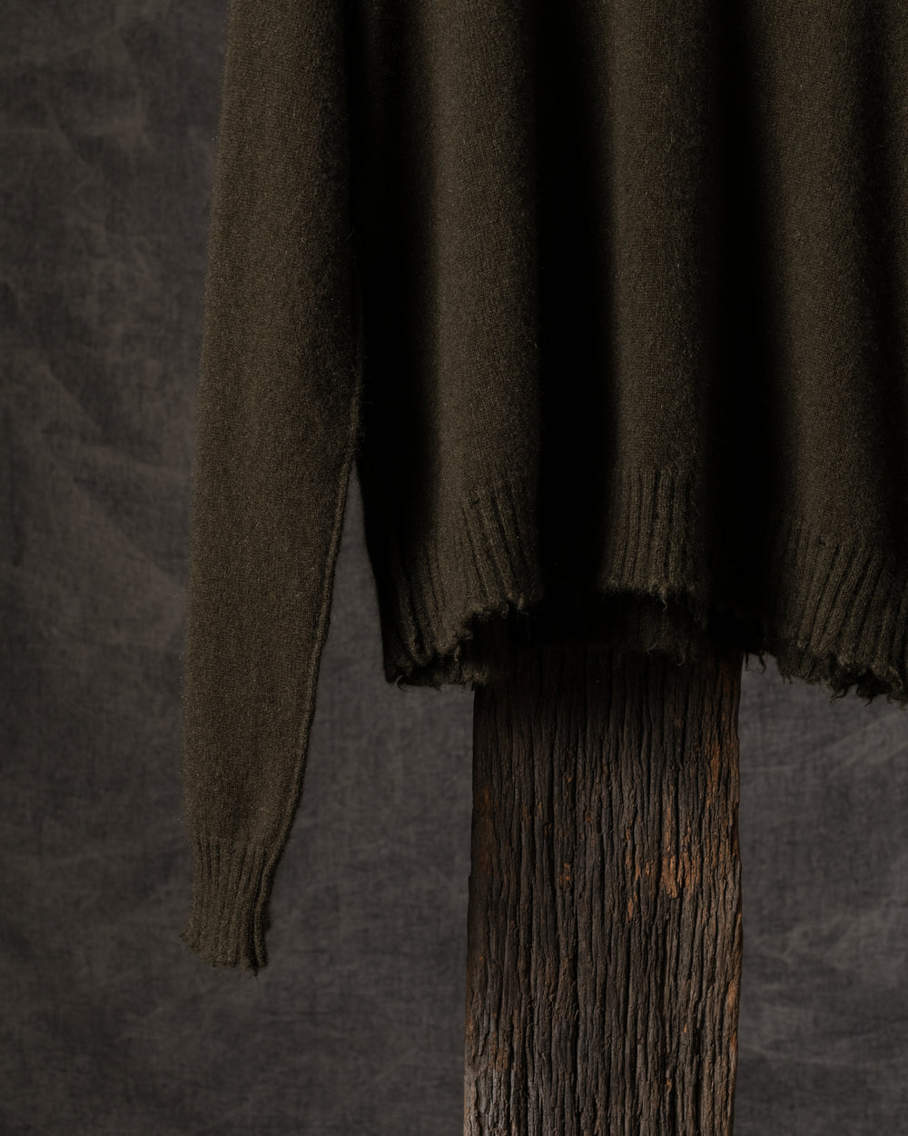 Long SLV Top Plain Cashmere Army Green