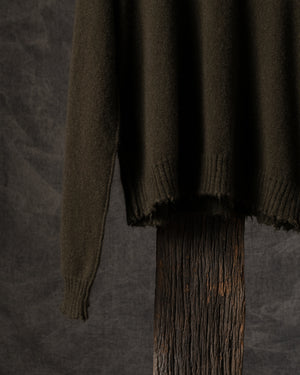 Long SLV Top Plain Cashmere Army Green