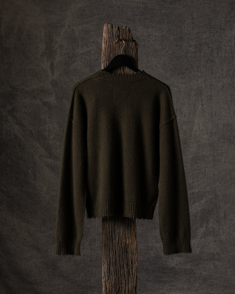 Long SLV Top Plain Cashmere Army Green