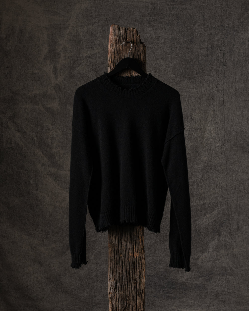 Long SLV Top Plain Cashmere Black