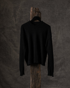 Long SLV Top Plain Cashmere Black