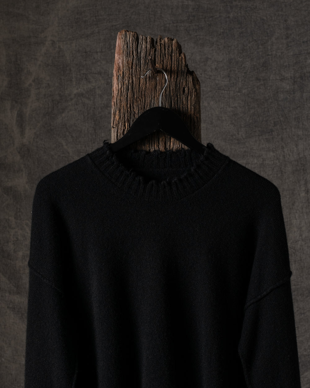 Long SLV Top Plain Cashmere Black