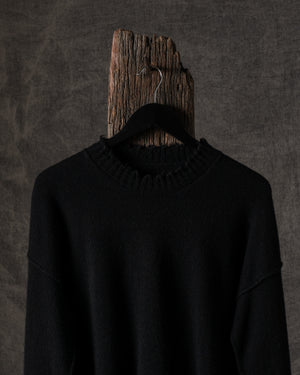 Long SLV Top Plain Cashmere Black