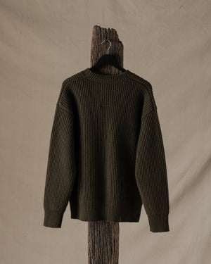 Over Top Ribbed Cashmere Army Green