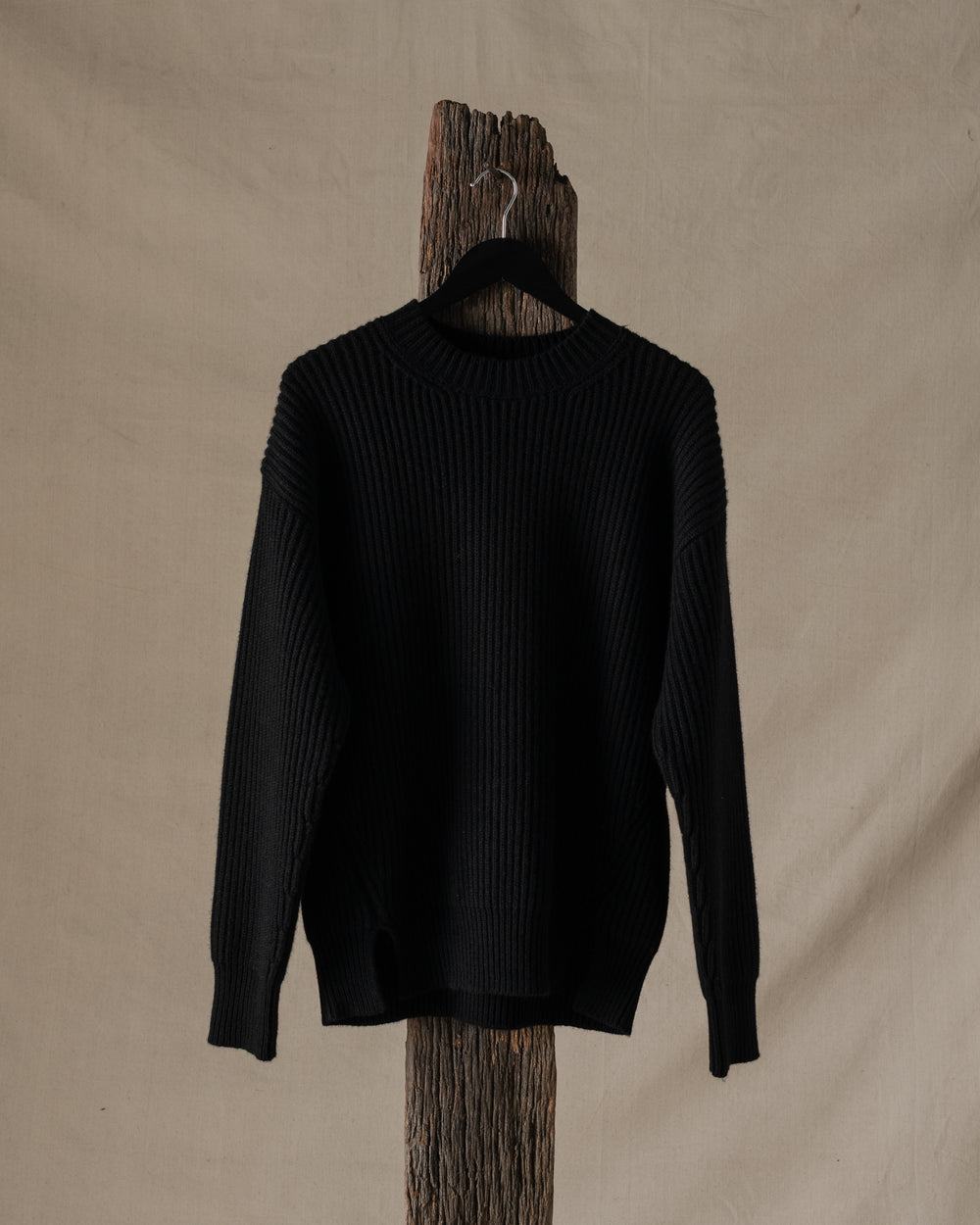 Over Top Ribbed Cashmere Black