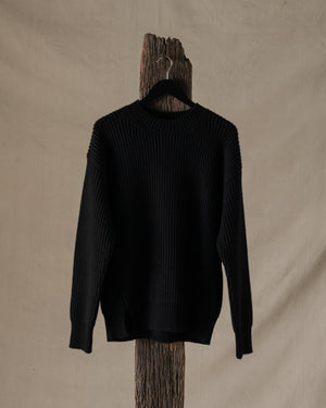 Over Top Ribbed Cashmere Black