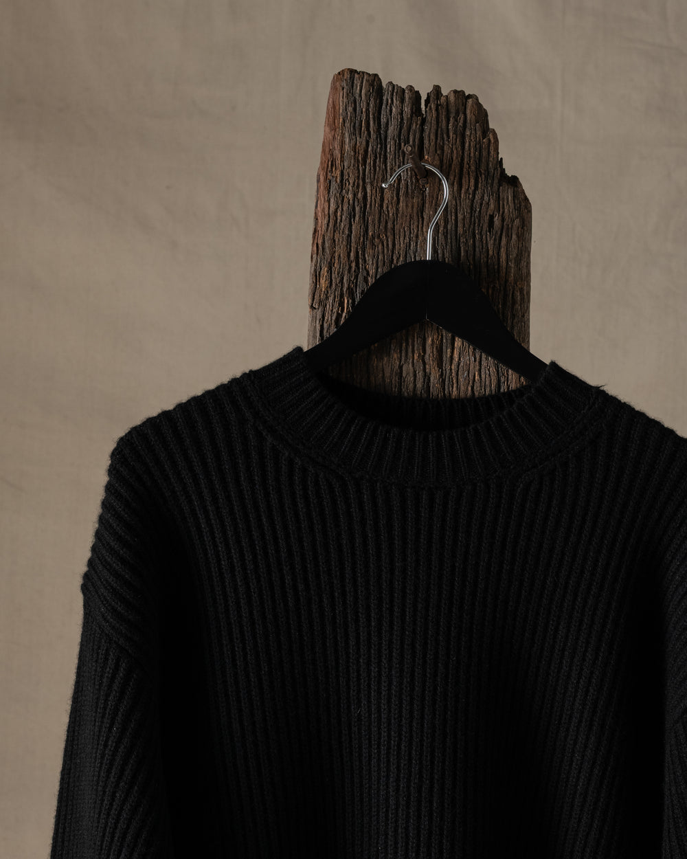 Over Top Ribbed Cashmere Black