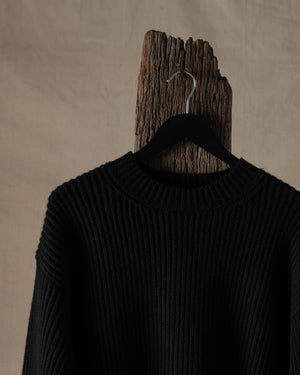 Over Top Ribbed Cashmere Black