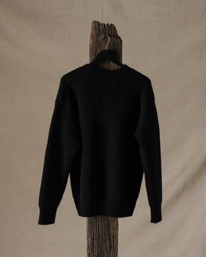 Over Top Ribbed Cashmere Black