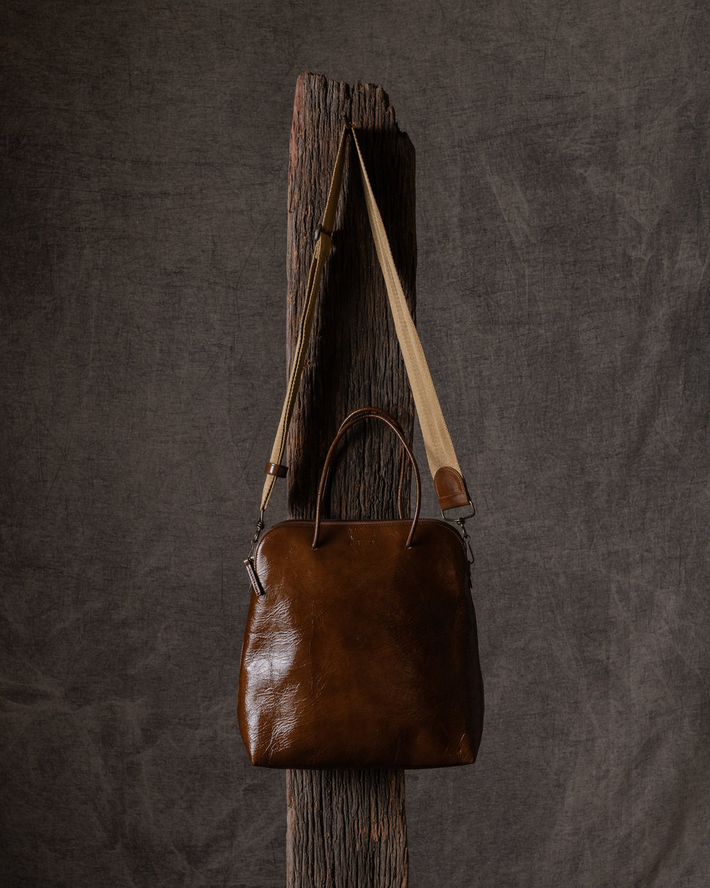 Soft Medium Tote Bag Brown / Mustard