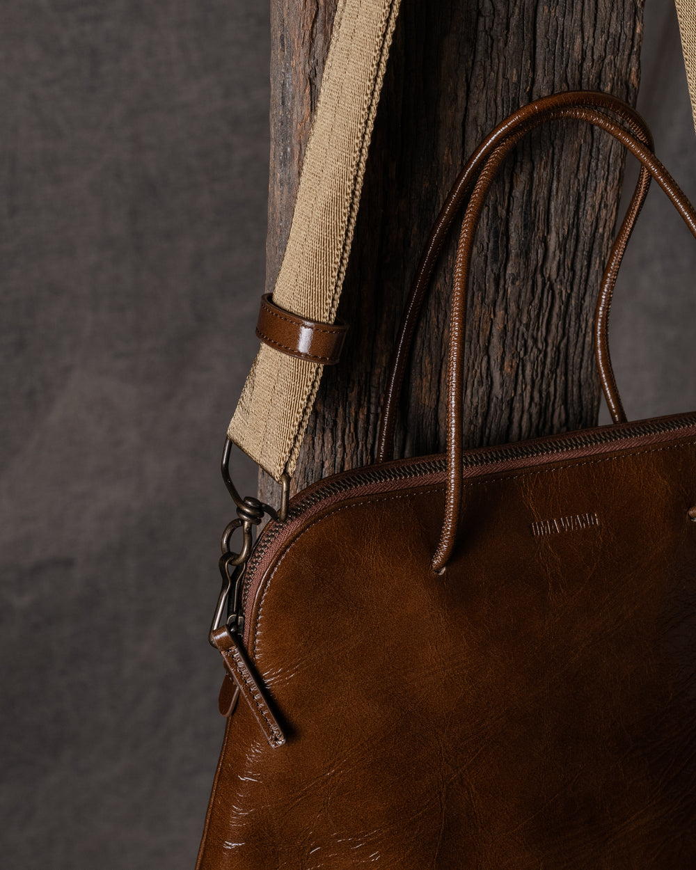Soft Medium Tote Bag Brown / Mustard