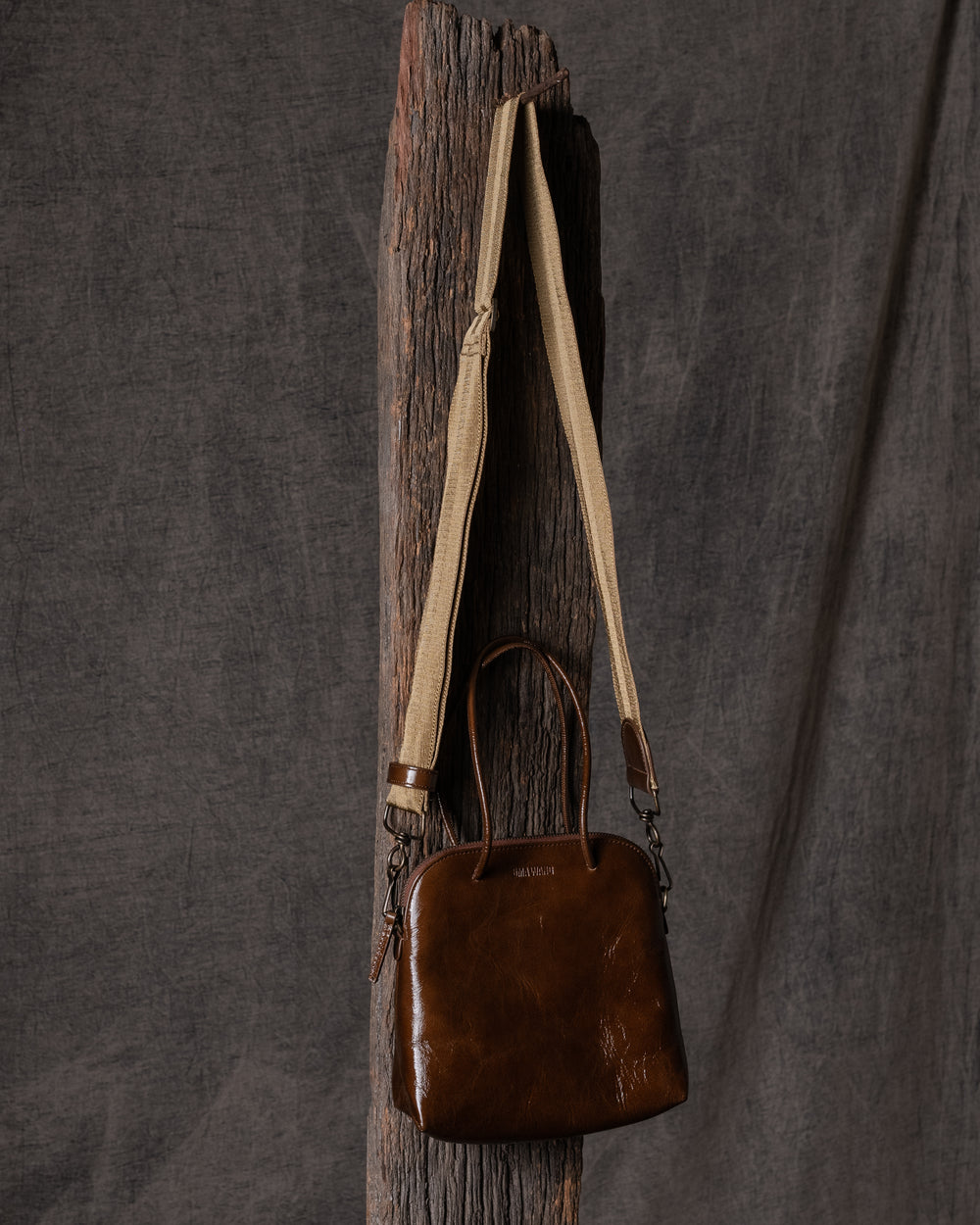 Soft Small Tote Bag Brown / Mustard