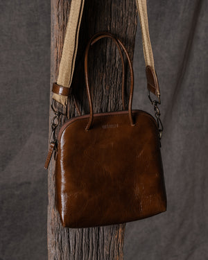 Soft Small Tote Bag Brown / Mustard