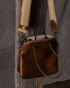 Soft Small Tote Bag Brown / Mustard