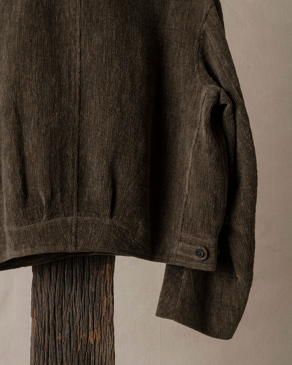 Chenille Cloth Cropped Worker Jacket