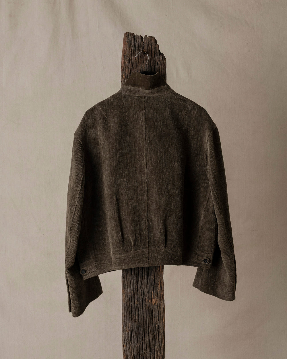 Chenille Cloth Cropped Worker Jacket