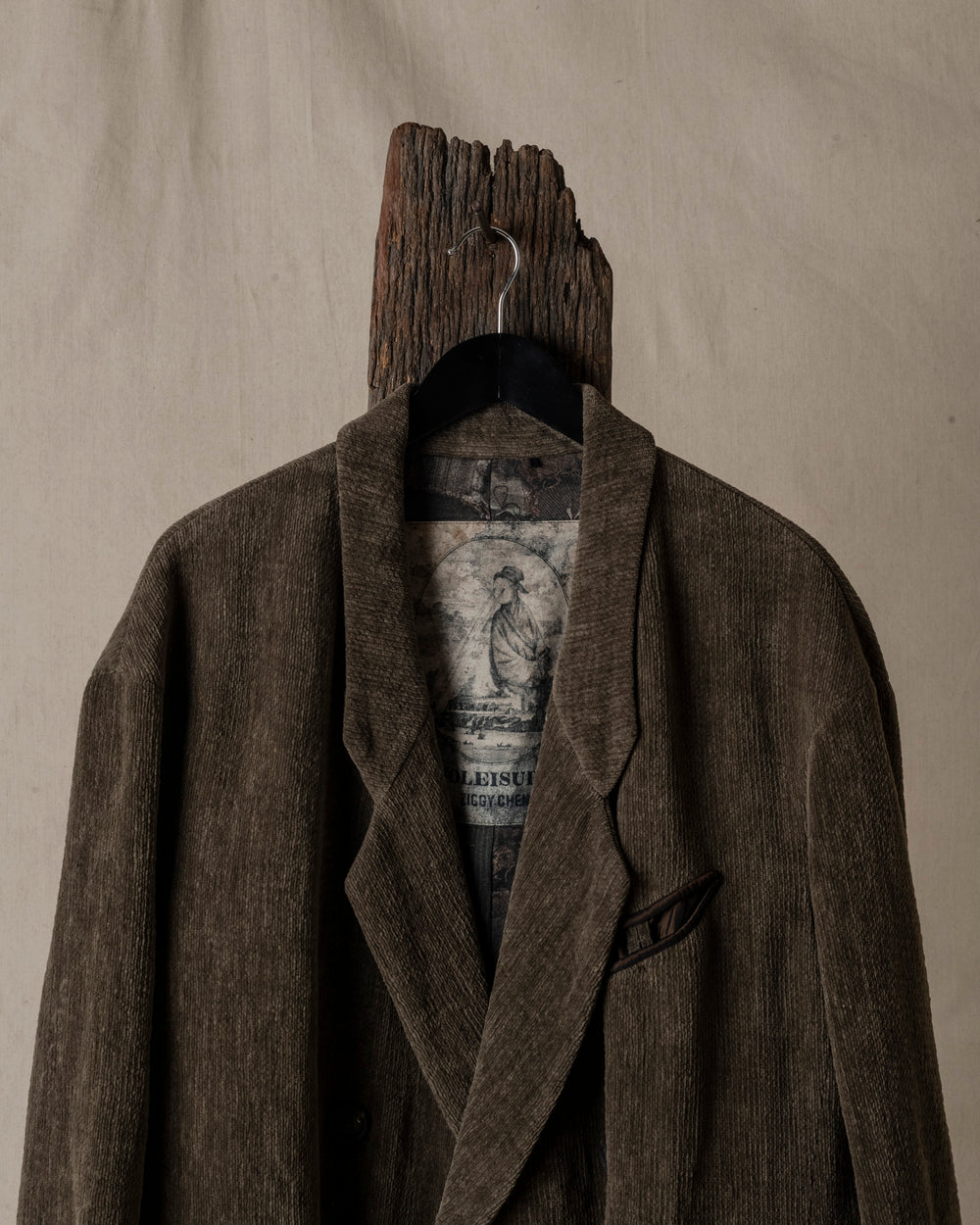 Chenille Cloth Double Breasted Long Coat