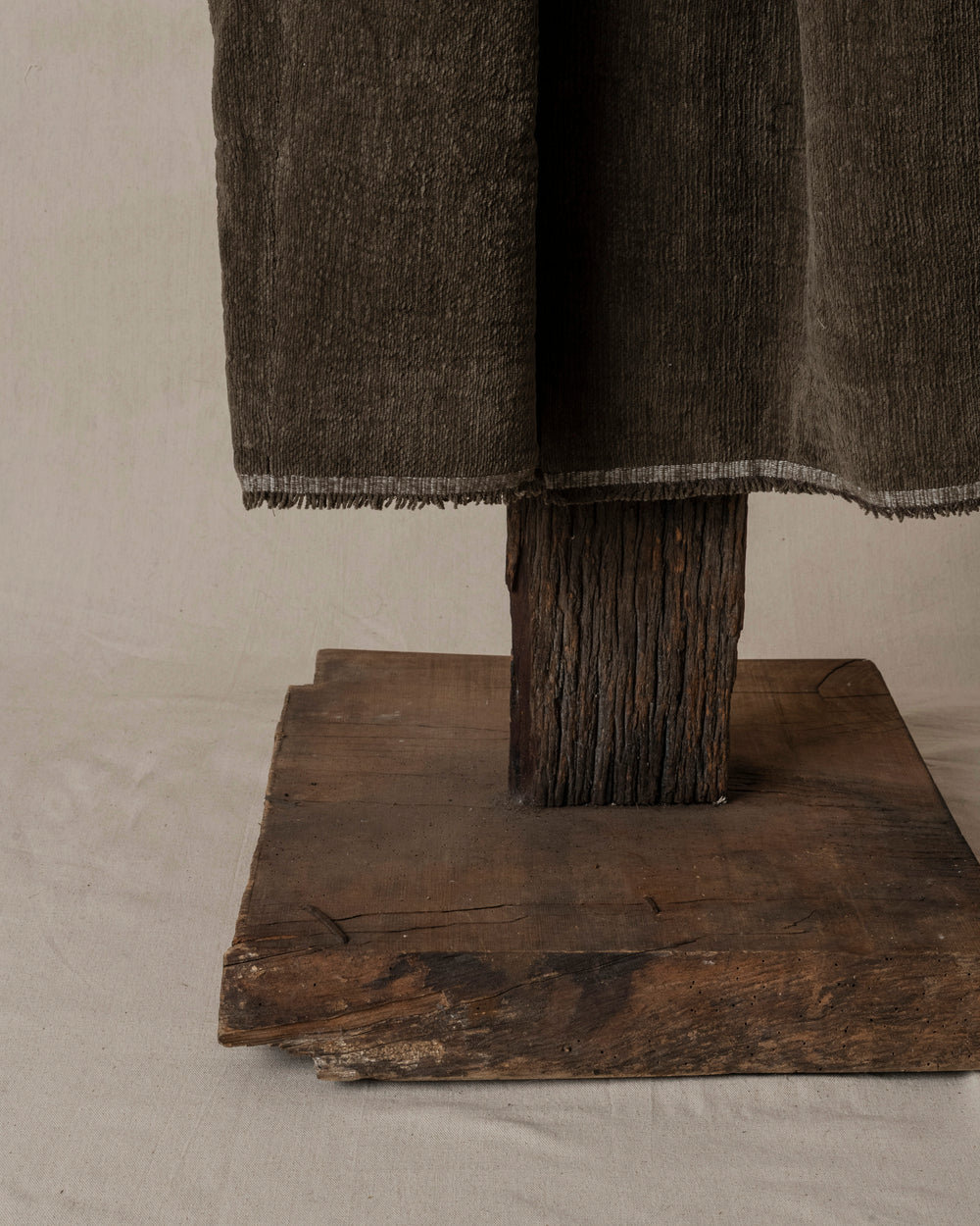 Chenille Cloth Double Breasted Long Coat