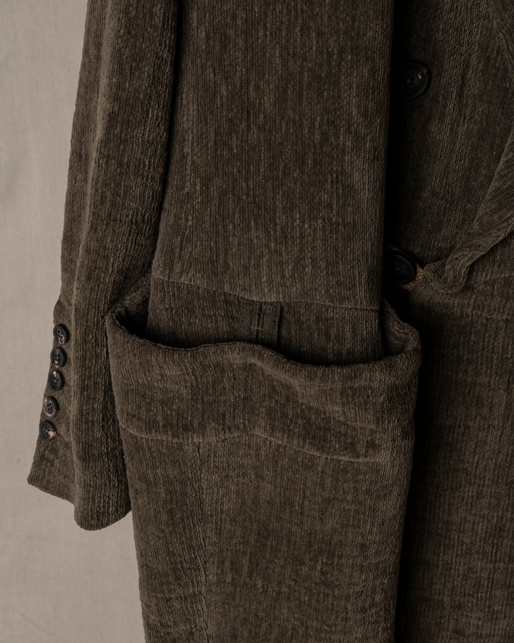 Chenille Cloth Double Breasted Long Coat