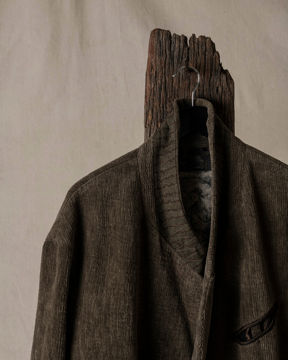 Chenille Cloth Double Breasted Long Coat