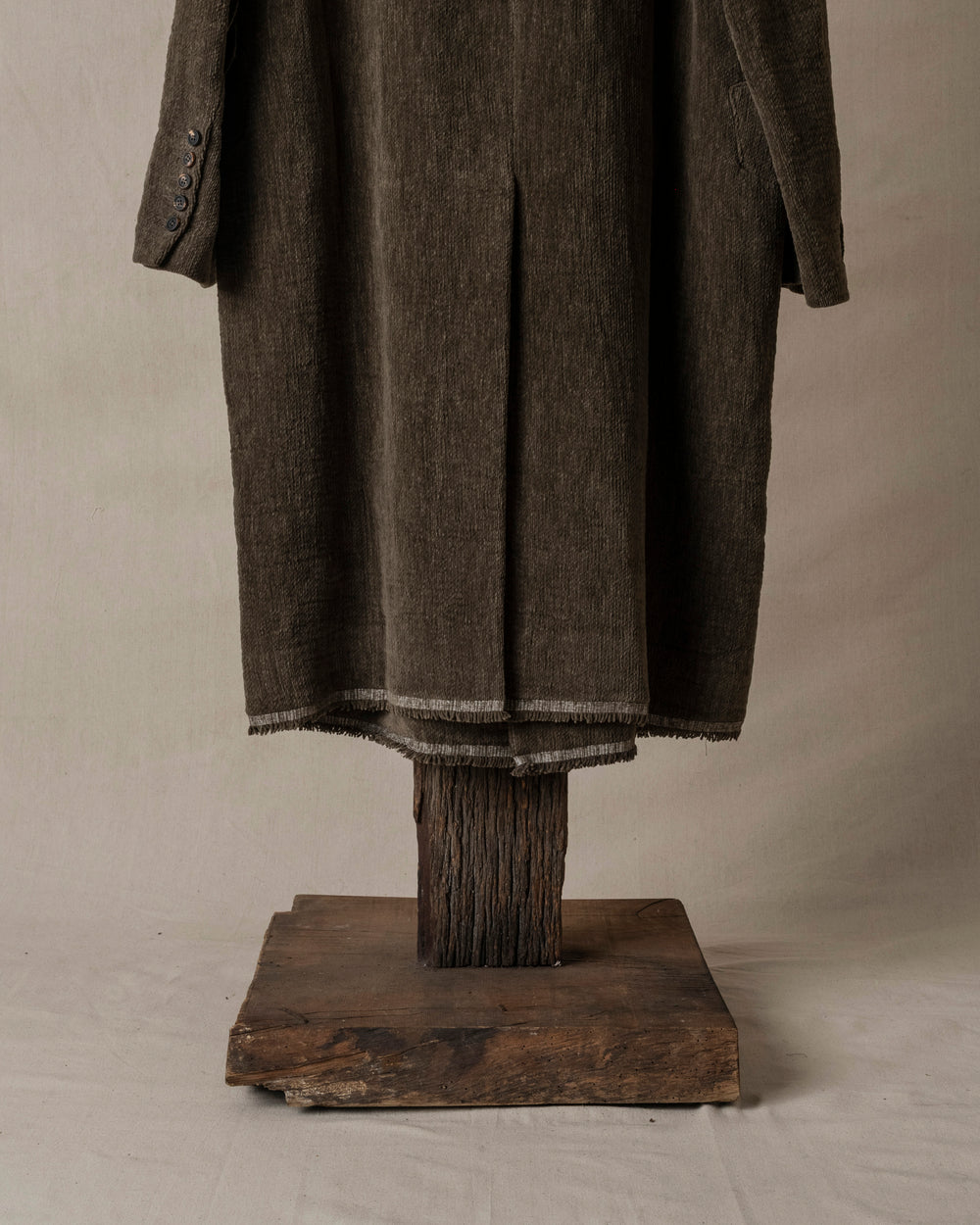 Chenille Cloth Double Breasted Long Coat