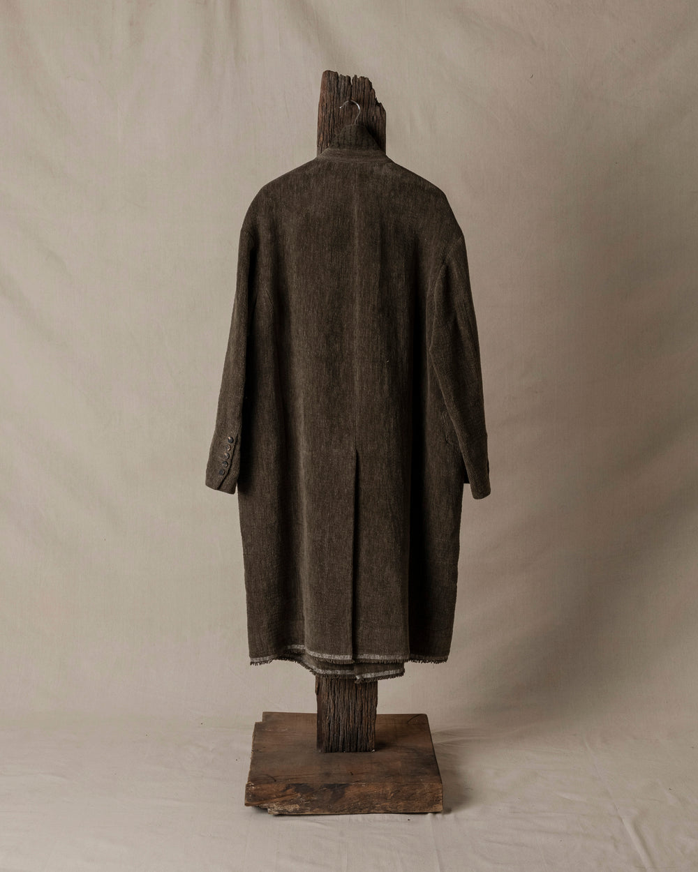 Chenille Cloth Double Breasted Long Coat