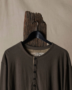 Henley Neck Long Sleeve Tee Shirt