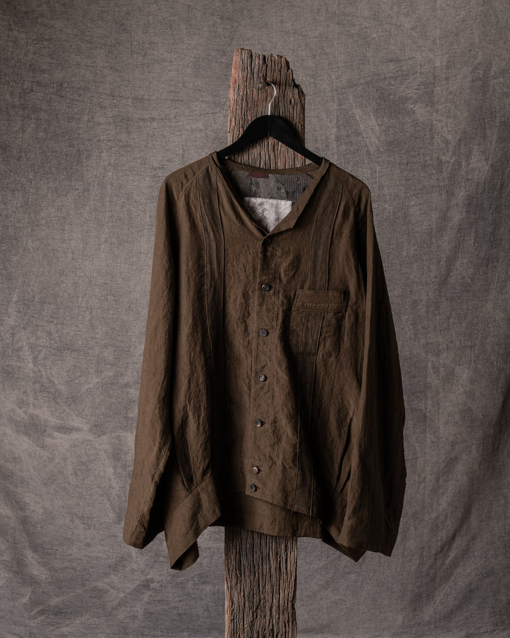 Oversized Collage Shirt Khaki Brown