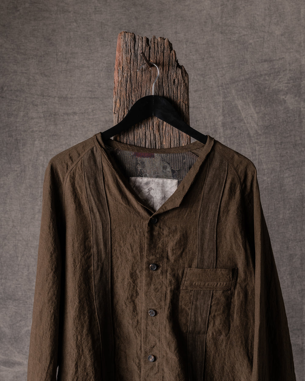 Oversized Collage Shirt Khaki Brown
