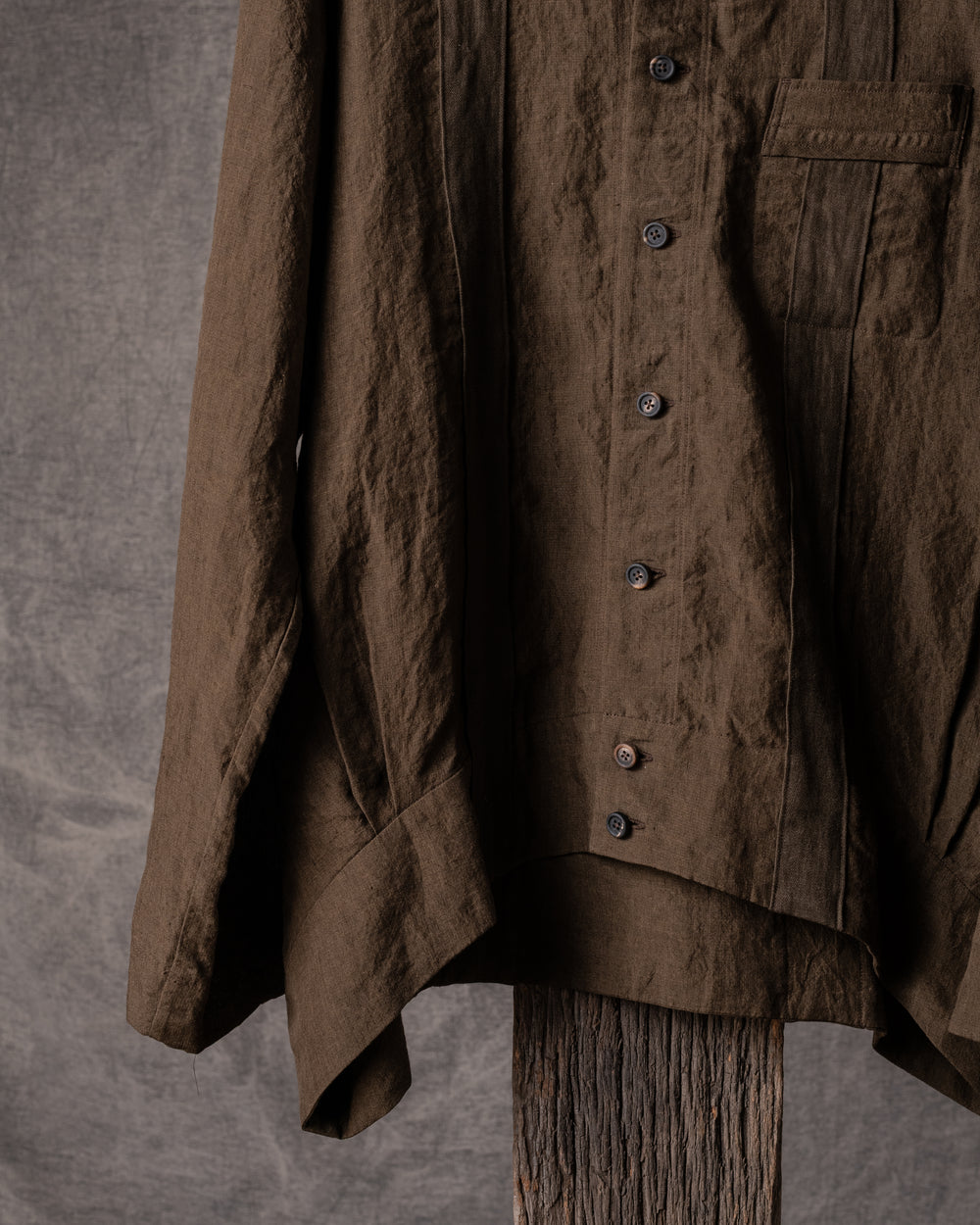 Oversized Collage Shirt Khaki Brown