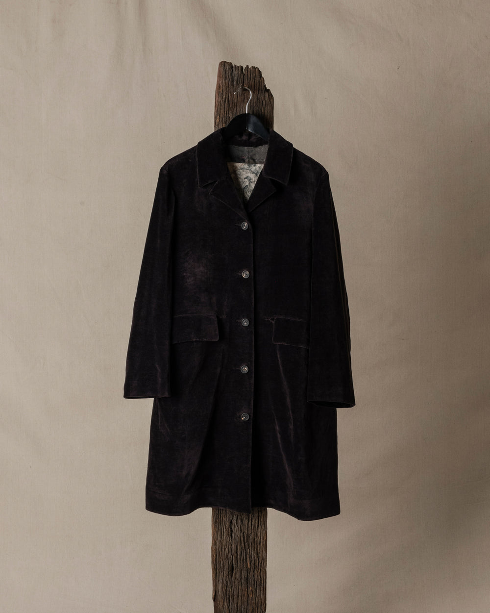 Spread Collar Long Coat