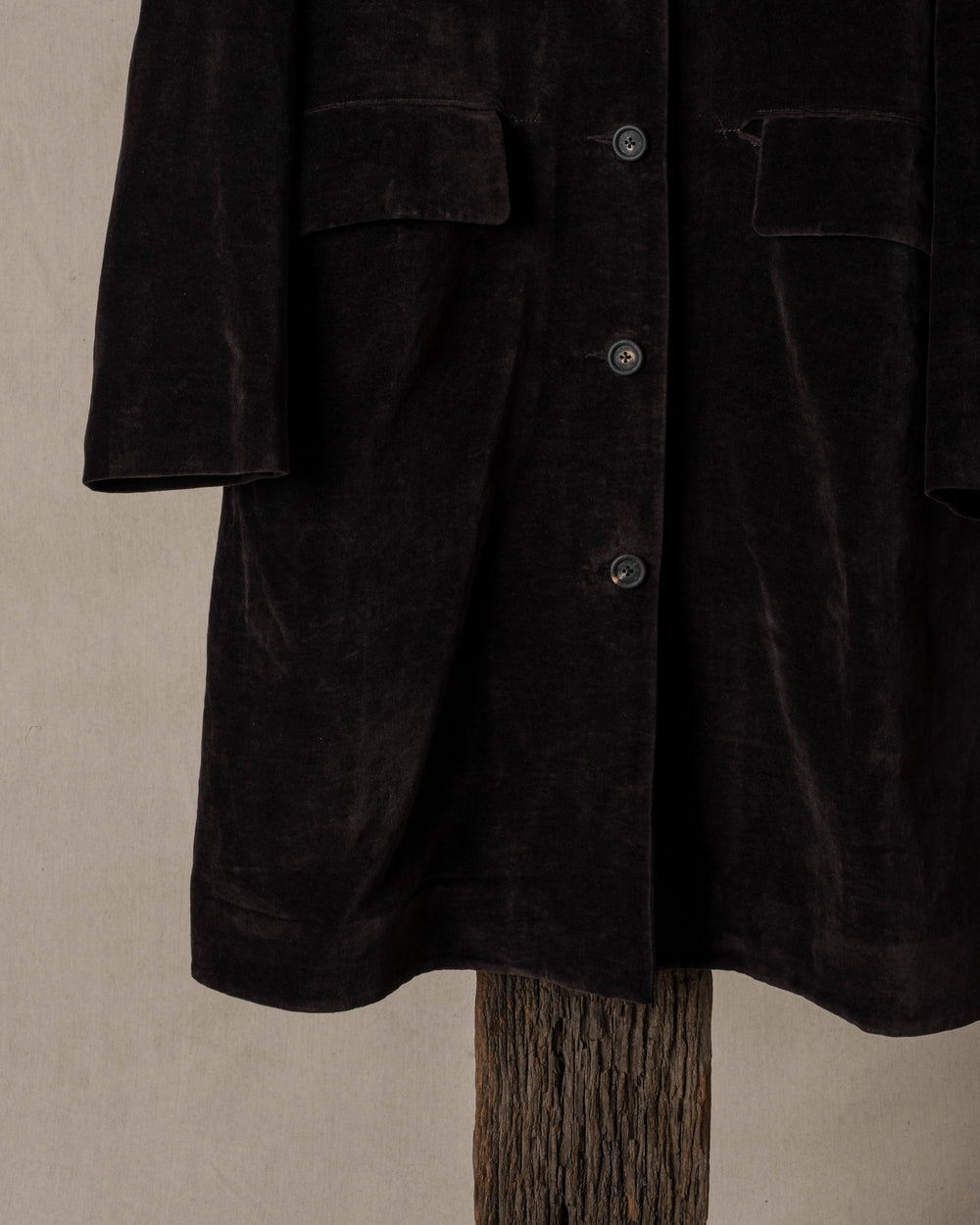 Spread Collar Long Coat