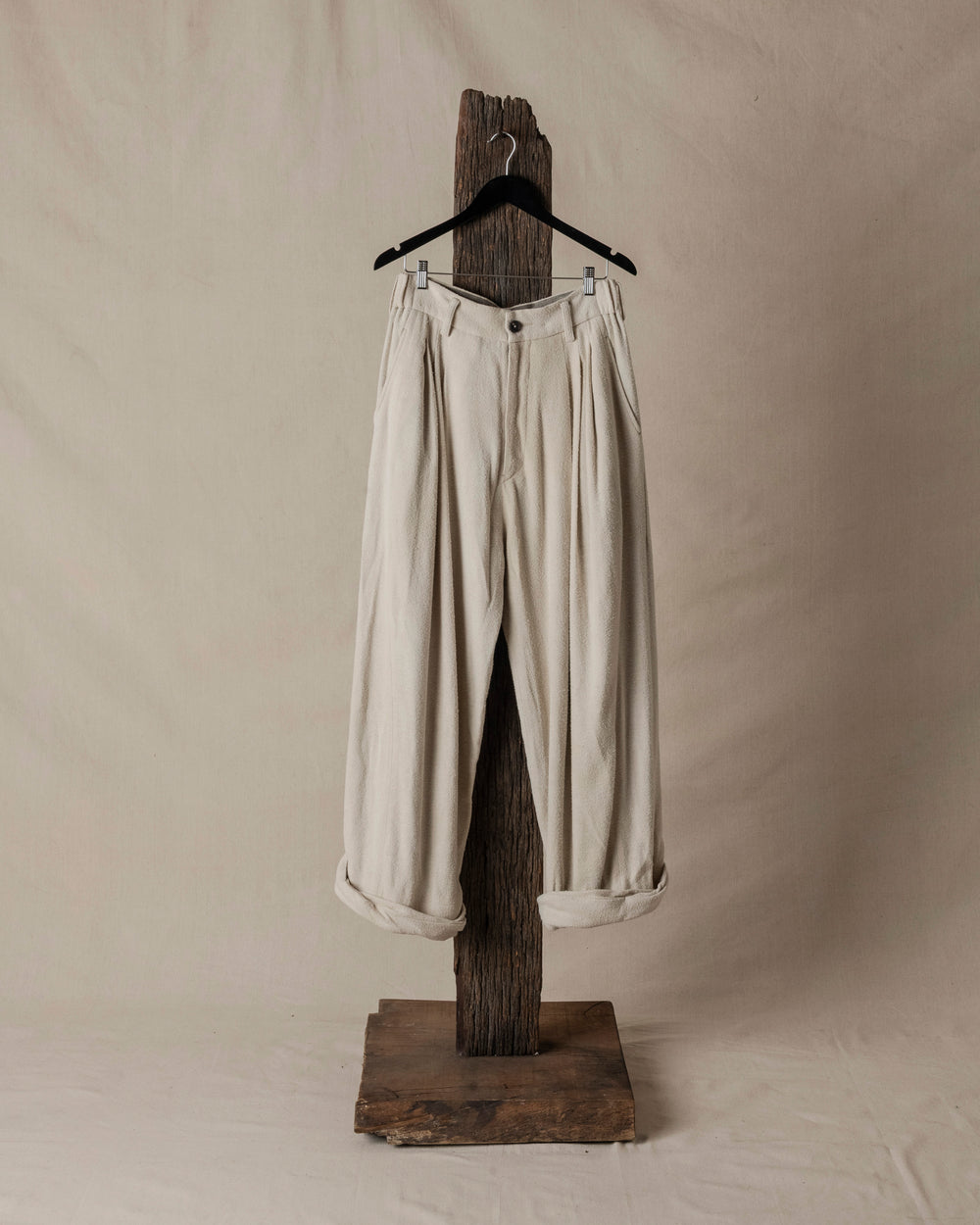 Wide Leg Trousers with Pull Tabs