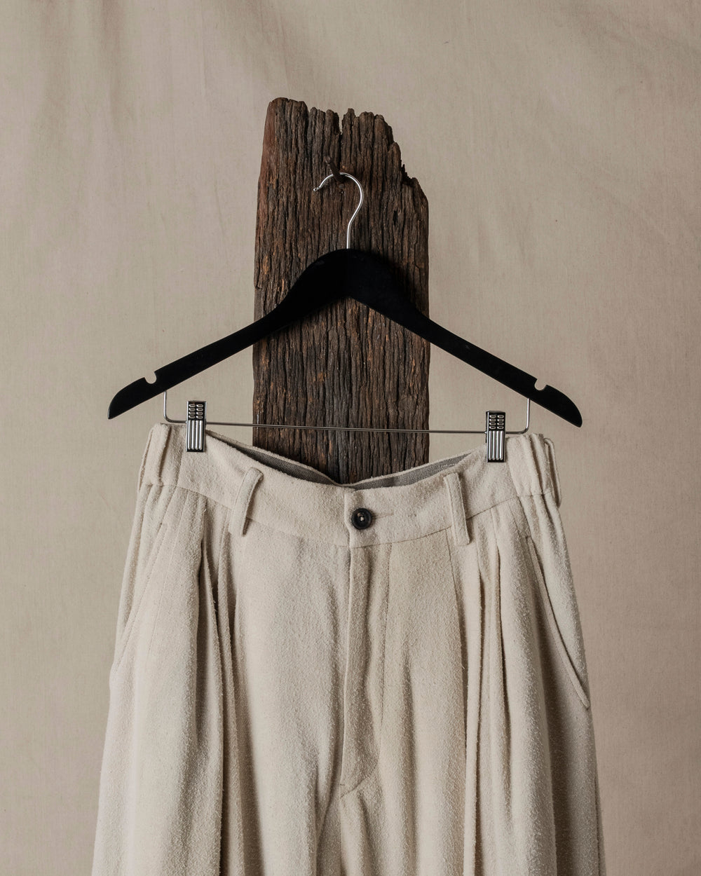 Wide Leg Trousers with Pull Tabs