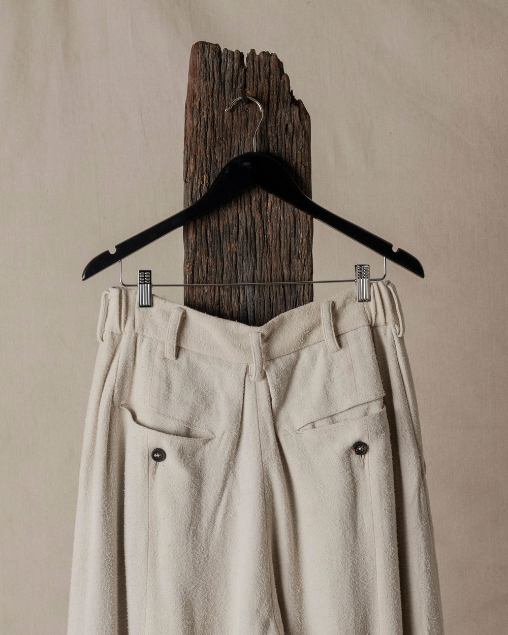 Wide Leg Trousers with Pull Tabs