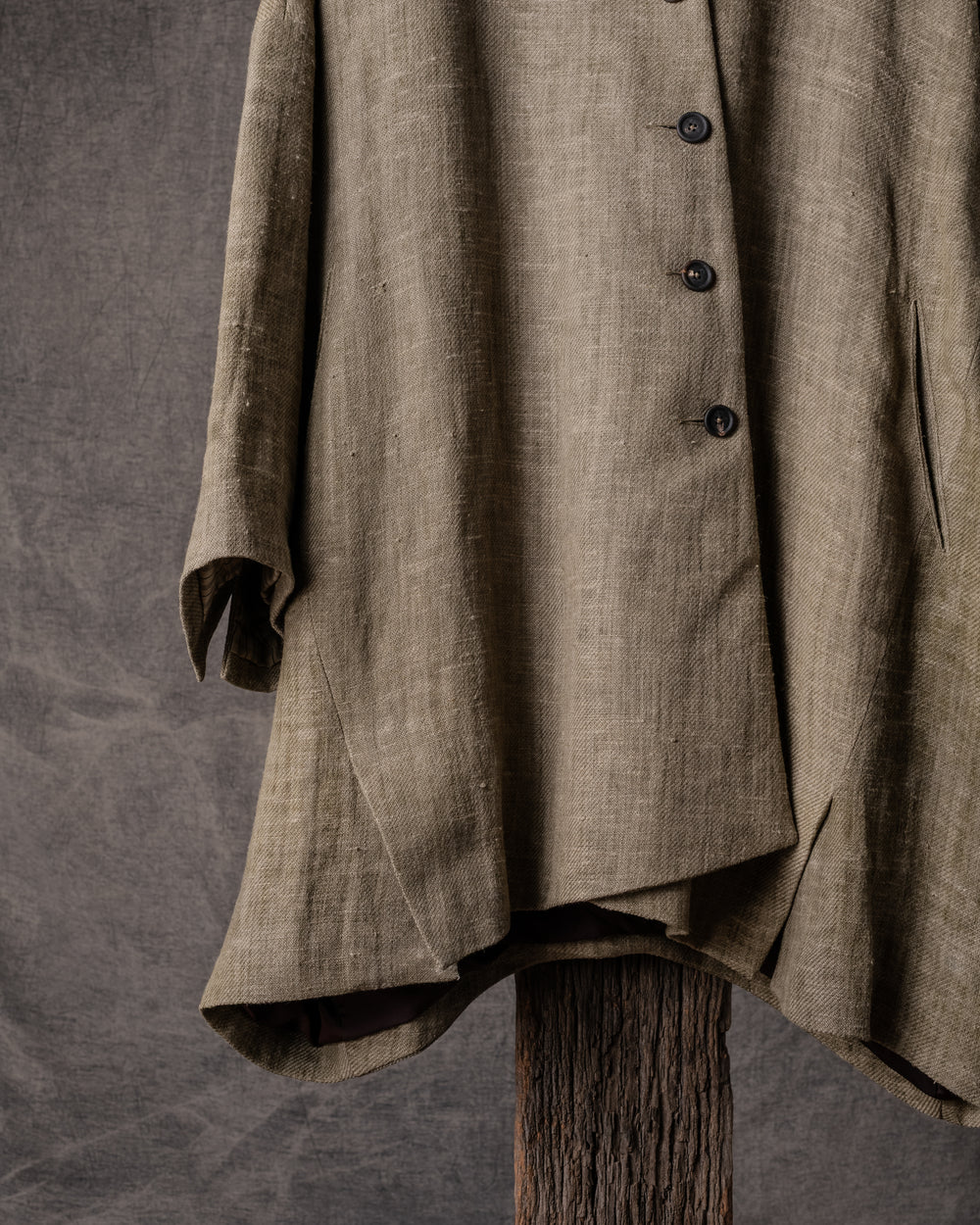 Womens Coat Linen Faded Olive