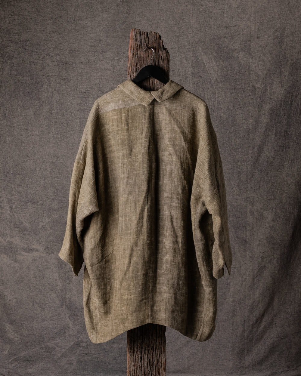 Womens Coat Linen Faded Olive
